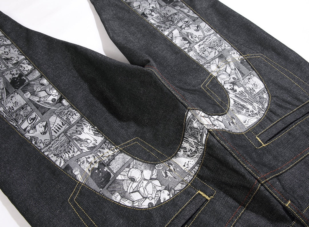 Evisu Men's Manga Comic Print Jeans – Raw Denim Japanese Streetwear