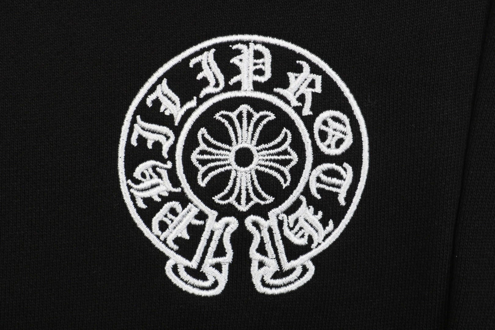 Chrome Hearts "Sanskrit Horseshoe" Embroidered Straight-Leg Sweatpants