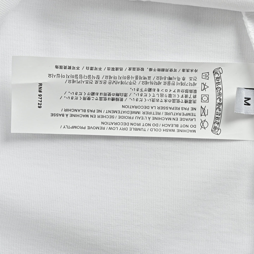 Chrome Hearts Men's White Cotton T-Shirt - Classic Banner Logo Crewneck Tee