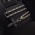 Chrome Hearts Large Baroque-Style Cross Necklace