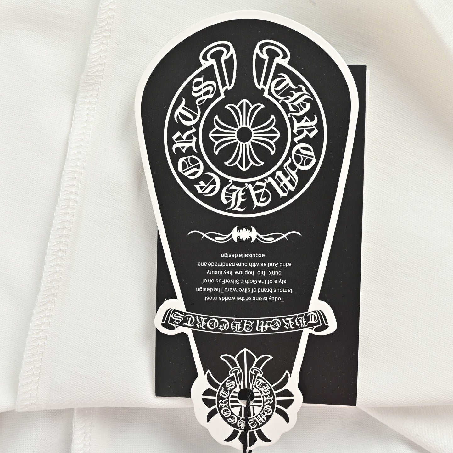 Chrome Hearts 2026 SS Gothic Monogram Pocket T-Shirt - White Unisex Cotton Tee with Dagger & Cross Motif