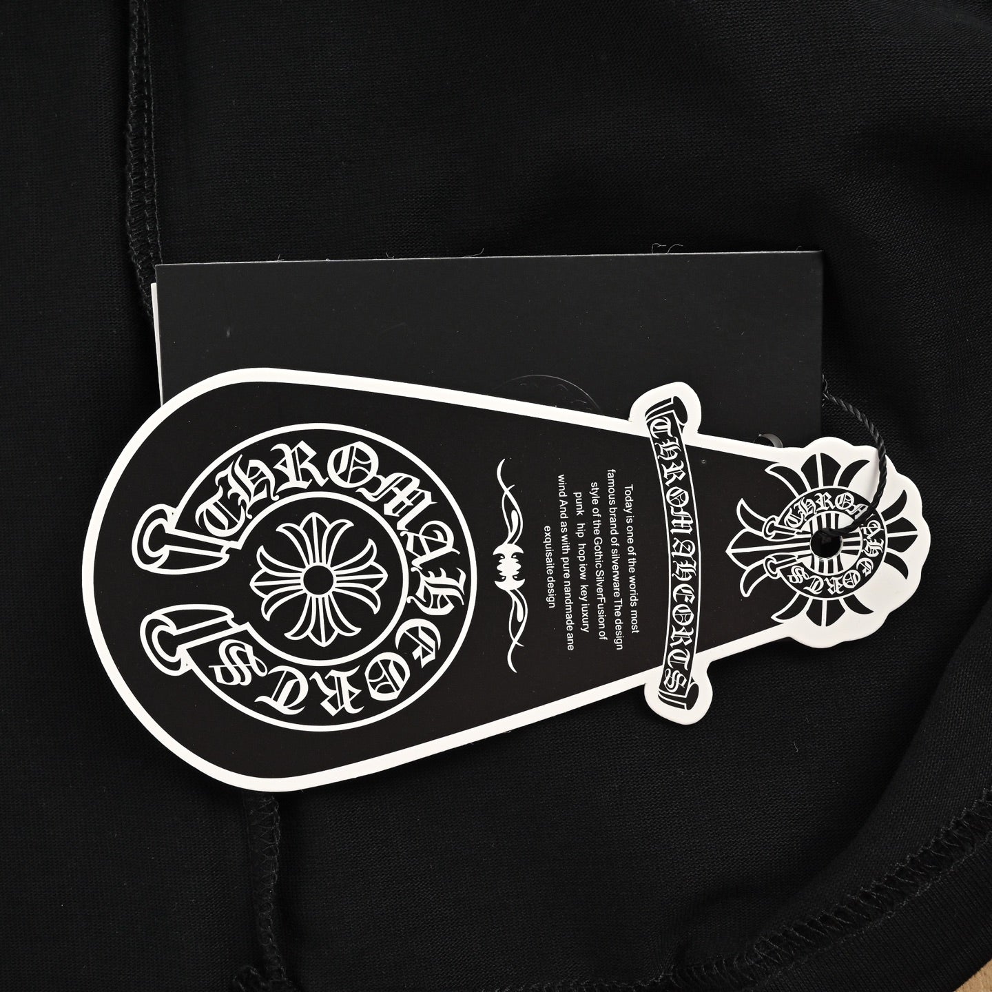 Chrome Hearts 2026 SS Pink Horseshoe & Cross Pocket T-Shirt - Black Unisex Cotton Tee with Gothic Logo