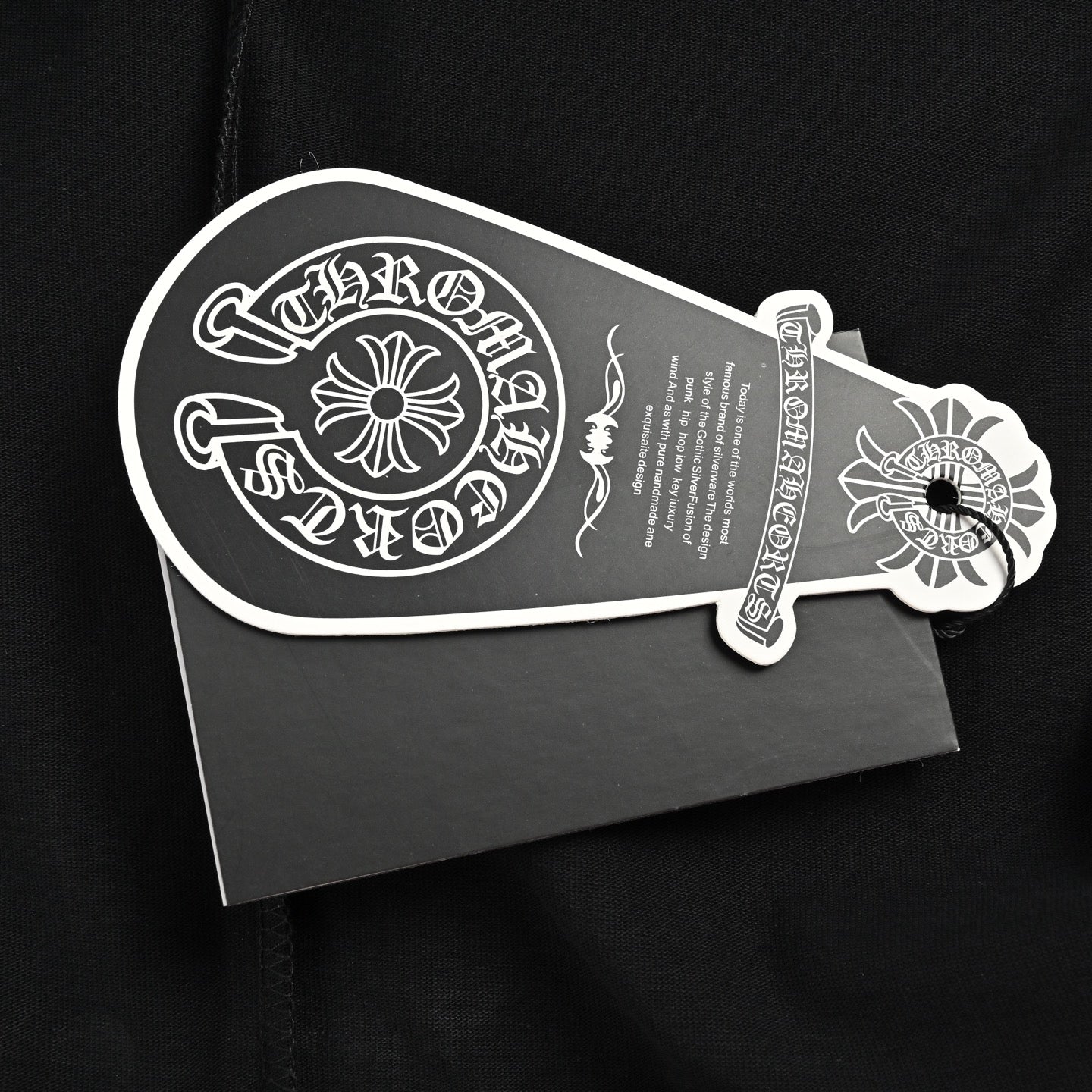 Chrome Hearts 2026 SS Hollywood Triple Cross Pocket T-Shirt - Black Unisex Cotton Tee with Orange Gothic Logo