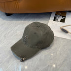 Chrome Hearts Grey-Green Washed & Distressed Soft-Top Baseball Cap