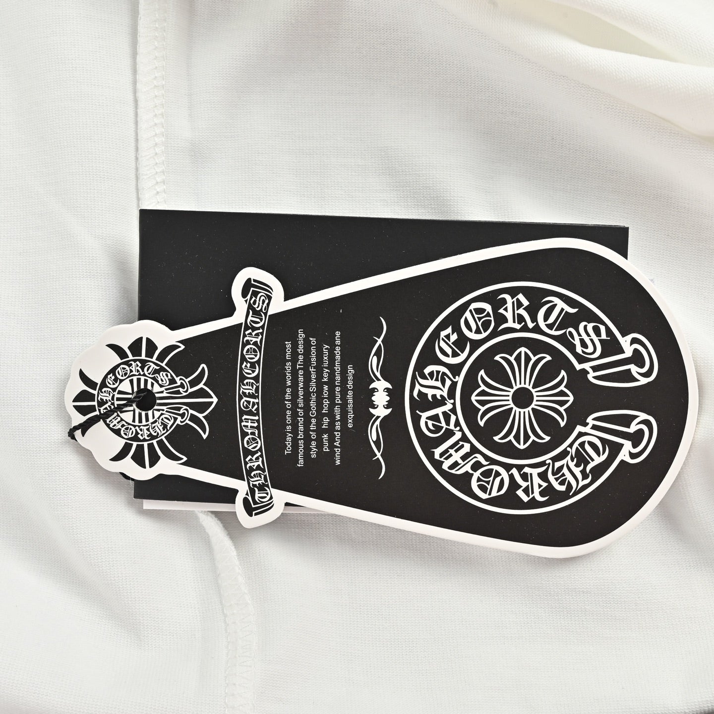 Chrome Hearts 2026 SS Hollywood Triple Cross Pocket T-Shirt - Black Unisex Cotton Tee with Orange Gothic Logo