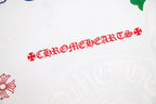 Chrome Hearts 2026 SS Multi-Graphic Logo T-Shirt - White Unisex Cotton Streetwear Tee with Cross & Floral Motifs