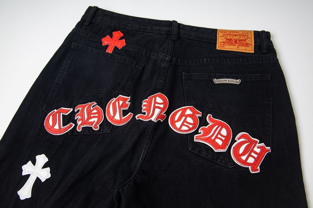 Chrome Hearts Limited Edition Cross-Patch Denim Jeans