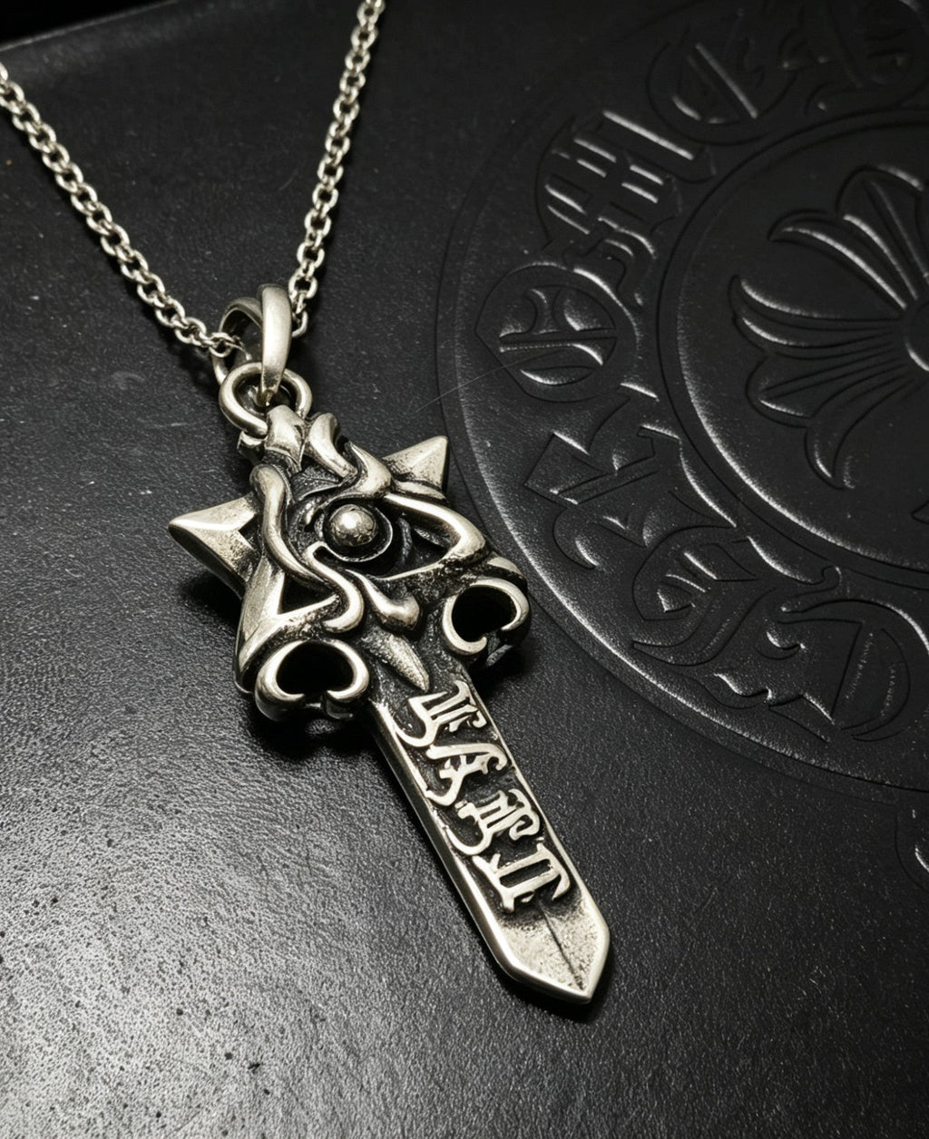 Chrome Hearts Star of David Sword Pendant