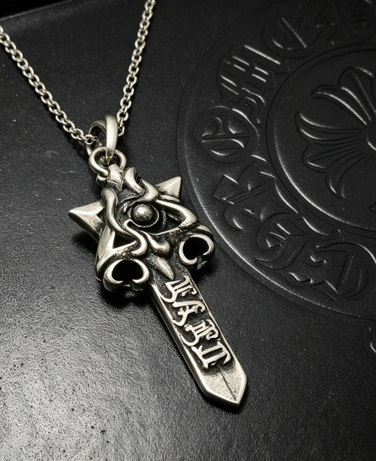 Chrome Hearts Star of David Sword Pendant