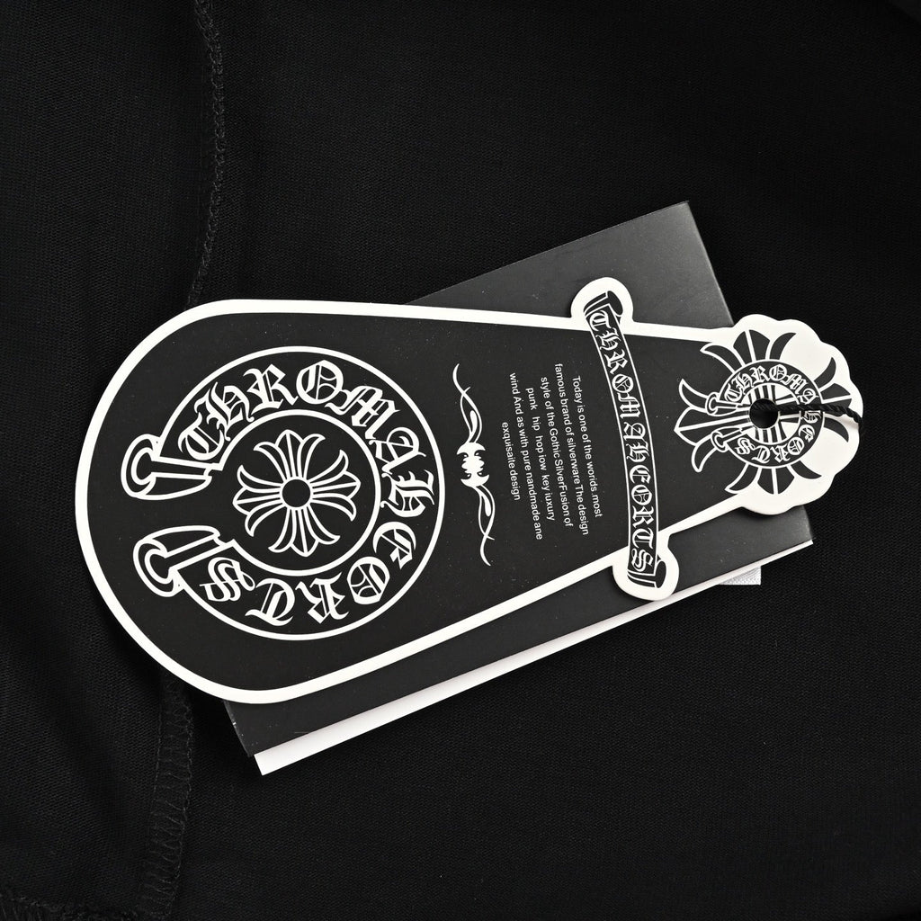 Chrome Hearts 2026 SS Horseshoe Logo Pocket T-Shirt - Black Unisex Cotton Tee with Gothic & Floral Details