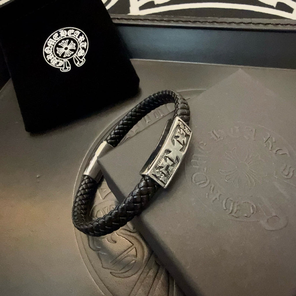 Chrome Hearts' Classic Black Leather Cord Bracelet