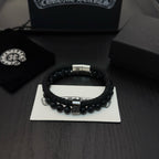 Chrome Hearts Black Onyx Beaded Bracelet