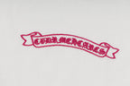 Chrome Hearts White T-Shirt with Pink Triple Cross Horseshoe Graphic