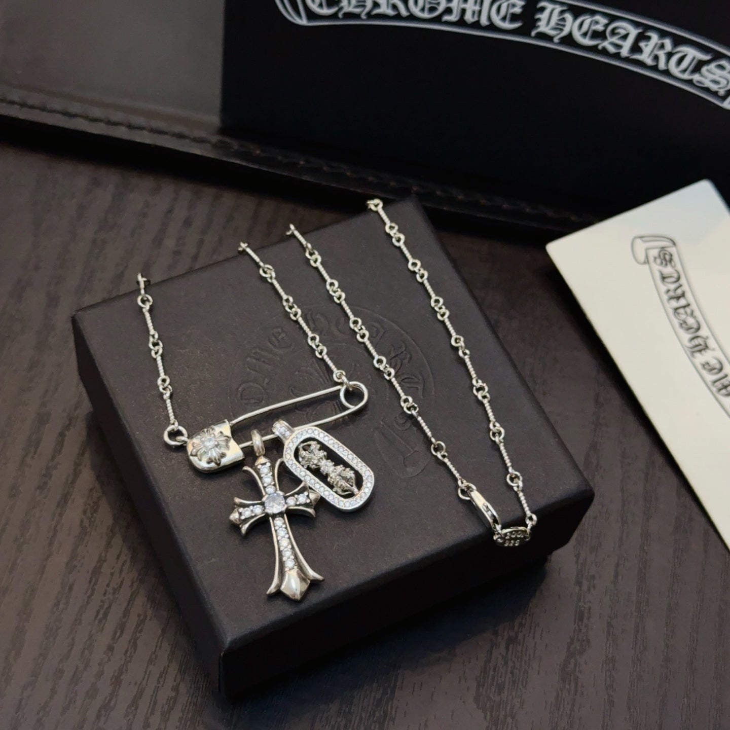 Chrome Hearts Pin Double-Pendant Necklace