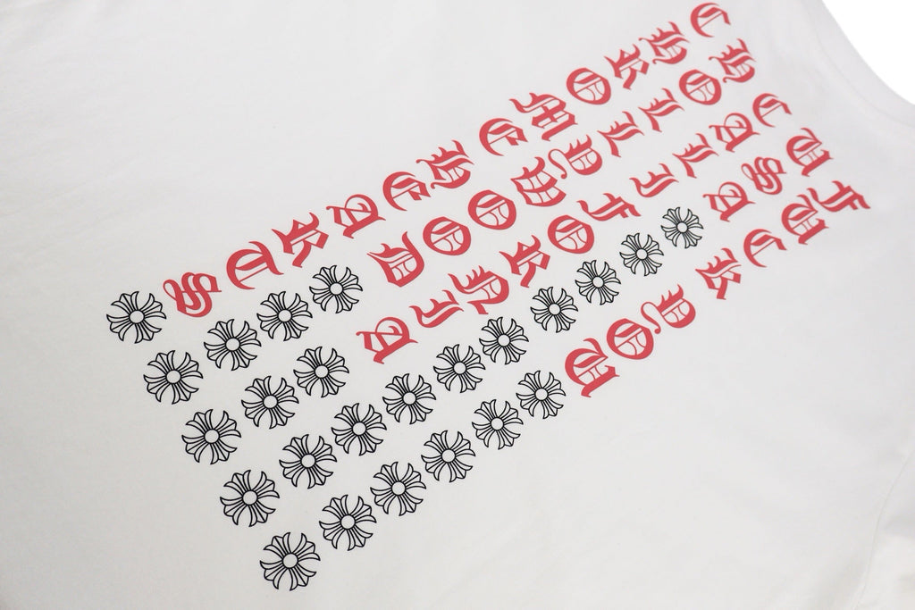 Chrome Hearts California F*ck You Pocket T-Shirt - White Tee with Pink Gothic Print
