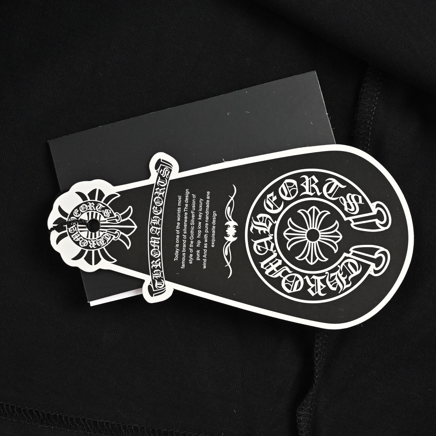 Chrome Hearts 2026 SS Gothic Dagger & Monogram Pocket T-Shirt - Black Unisex Cotton Tee with Pink Cross Motif
