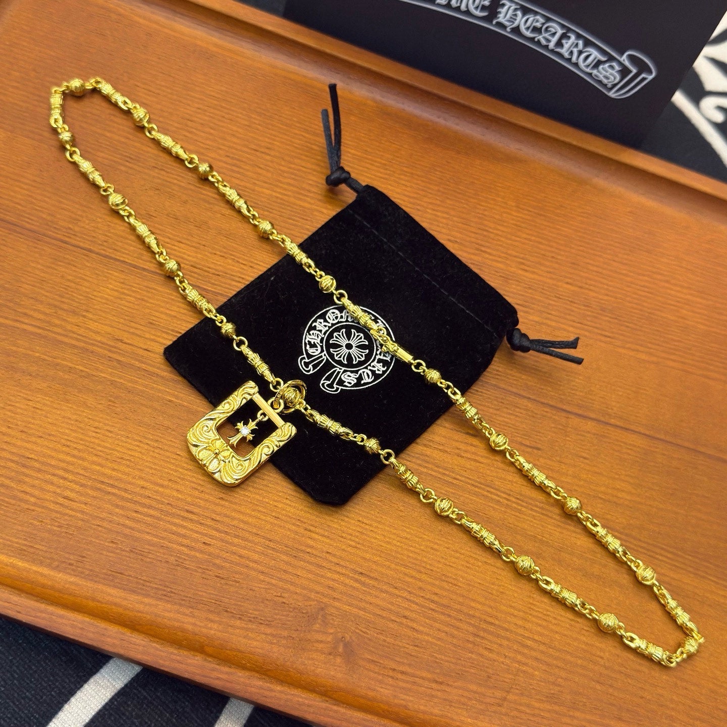 Chrome Hearts Square-Plate Cross Necklace