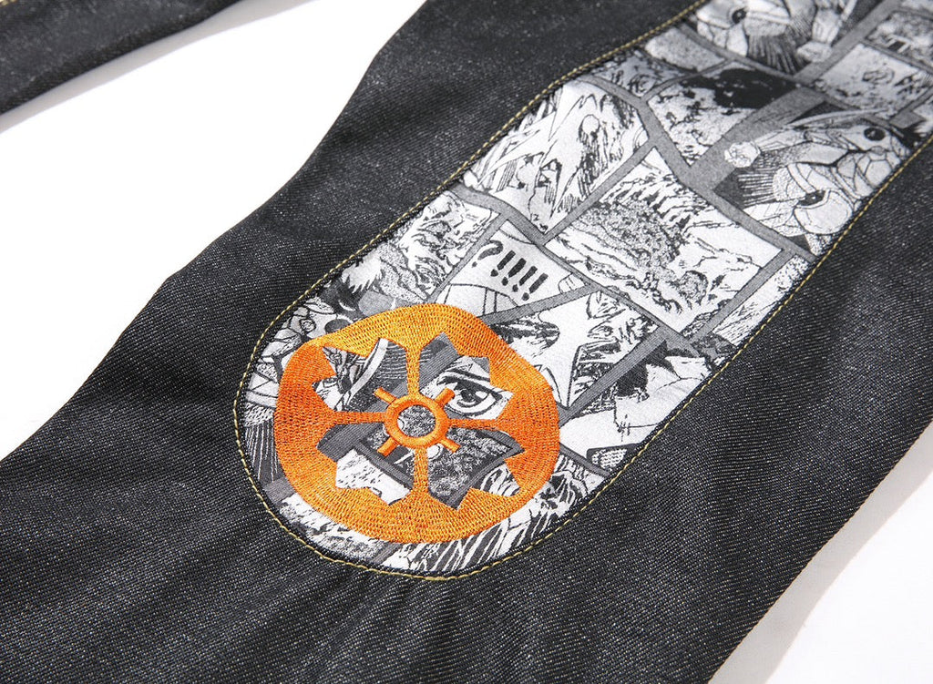 Evisu x Manga U-Shaped Graphic Jeans – Raw Denim Japanese Streetwear