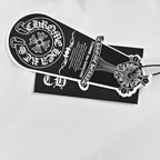 Chrome Hearts Gothic Font Scroll Print White Cotton T-Shirt | Streetwear Short Sleeve Tee