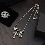 Chrome Hearts Pin Double-Pendant Necklace