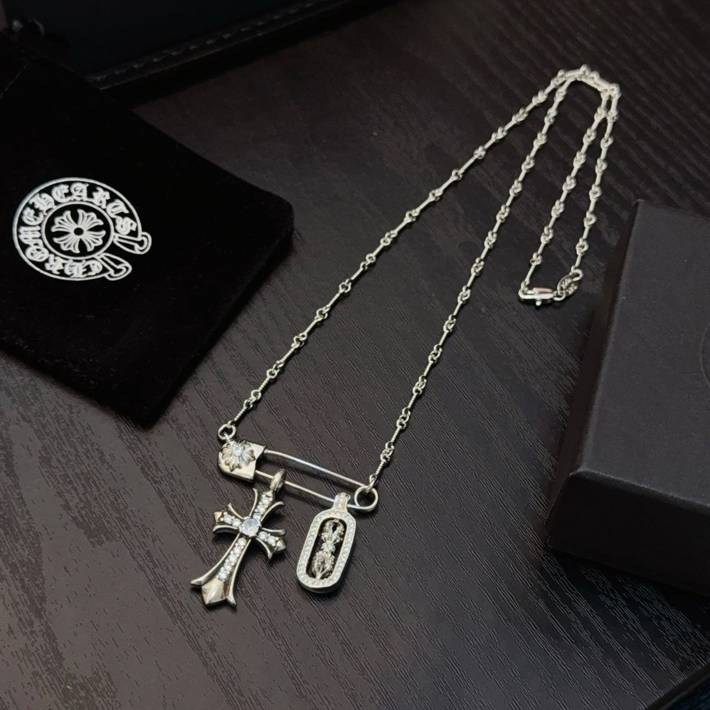 Chrome Hearts Pin Double-Pendant Necklace