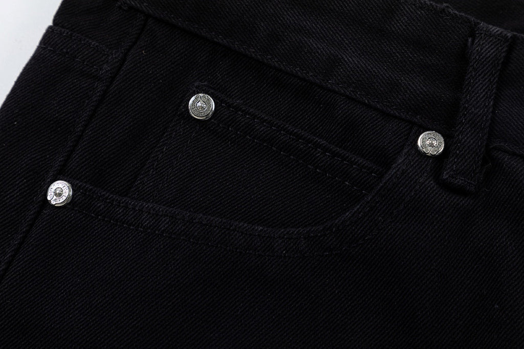 Chrome Hearts "Blue Cross Embroidery" Washed Denim Jeans