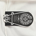 Chrome Hearts 2026 SS Hollywood Triple Cross Pocket T-Shirt - White Unisex Cotton Tee with Orange Gothic Logo