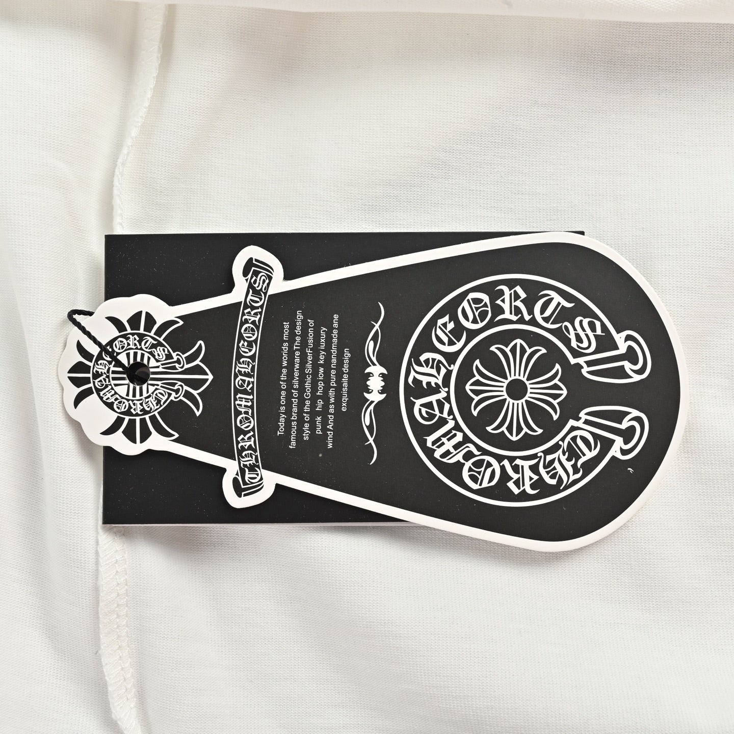 Chrome Hearts 2026 SS Hollywood Triple Cross Pocket T-Shirt - White Unisex Cotton Tee with Orange Gothic Logo