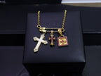Chrome Hearts Multi-Pendant Pin Necklace
