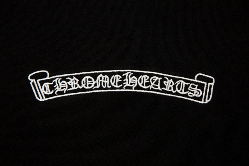 Chrome Hearts Triple Cross Hollywood T-Shirt - Black Classic Tee with White Logo