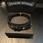 Chrome Hearts' Classic Black Leather Cord Bracelet