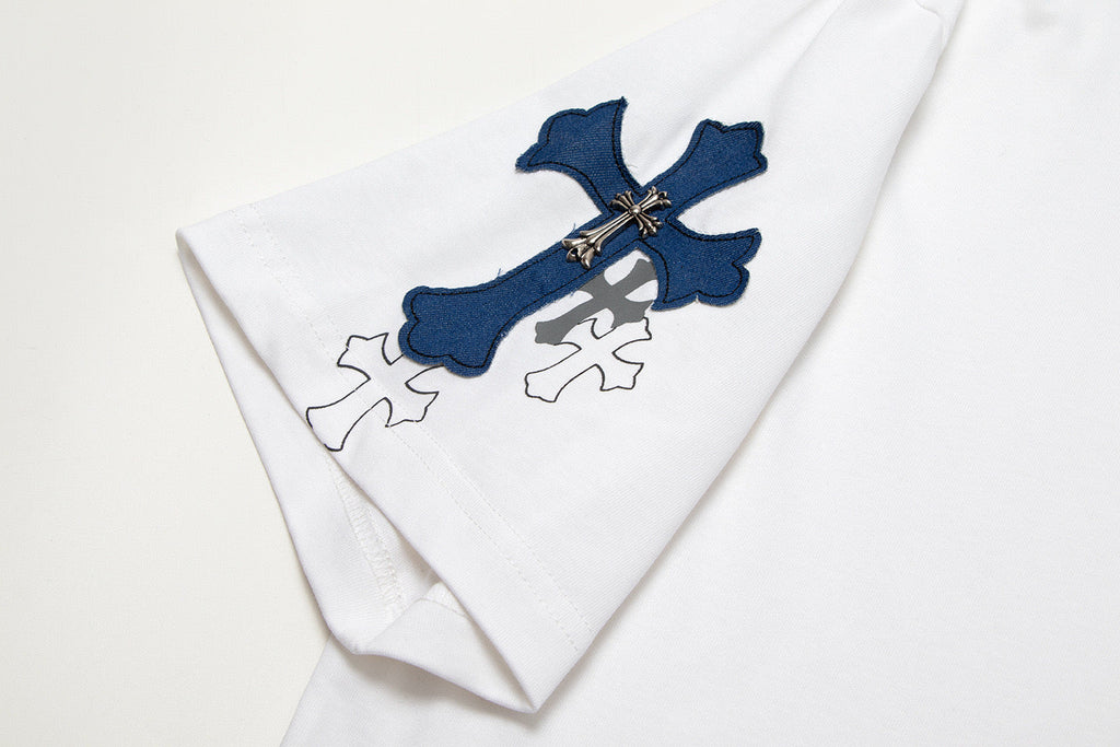 Chrome Hearts White "Final to the Finale" Multi-Cross Embroidered T-Shirt