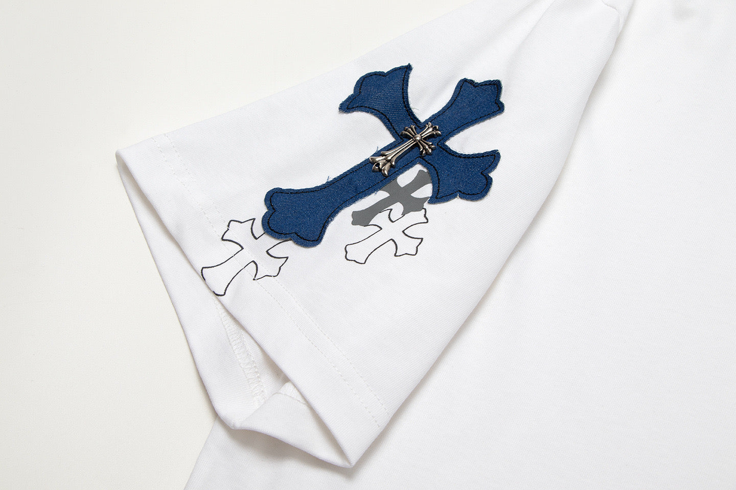 Chrome Hearts White "Final to the Finale" Multi-Cross Embroidered T-Shirt