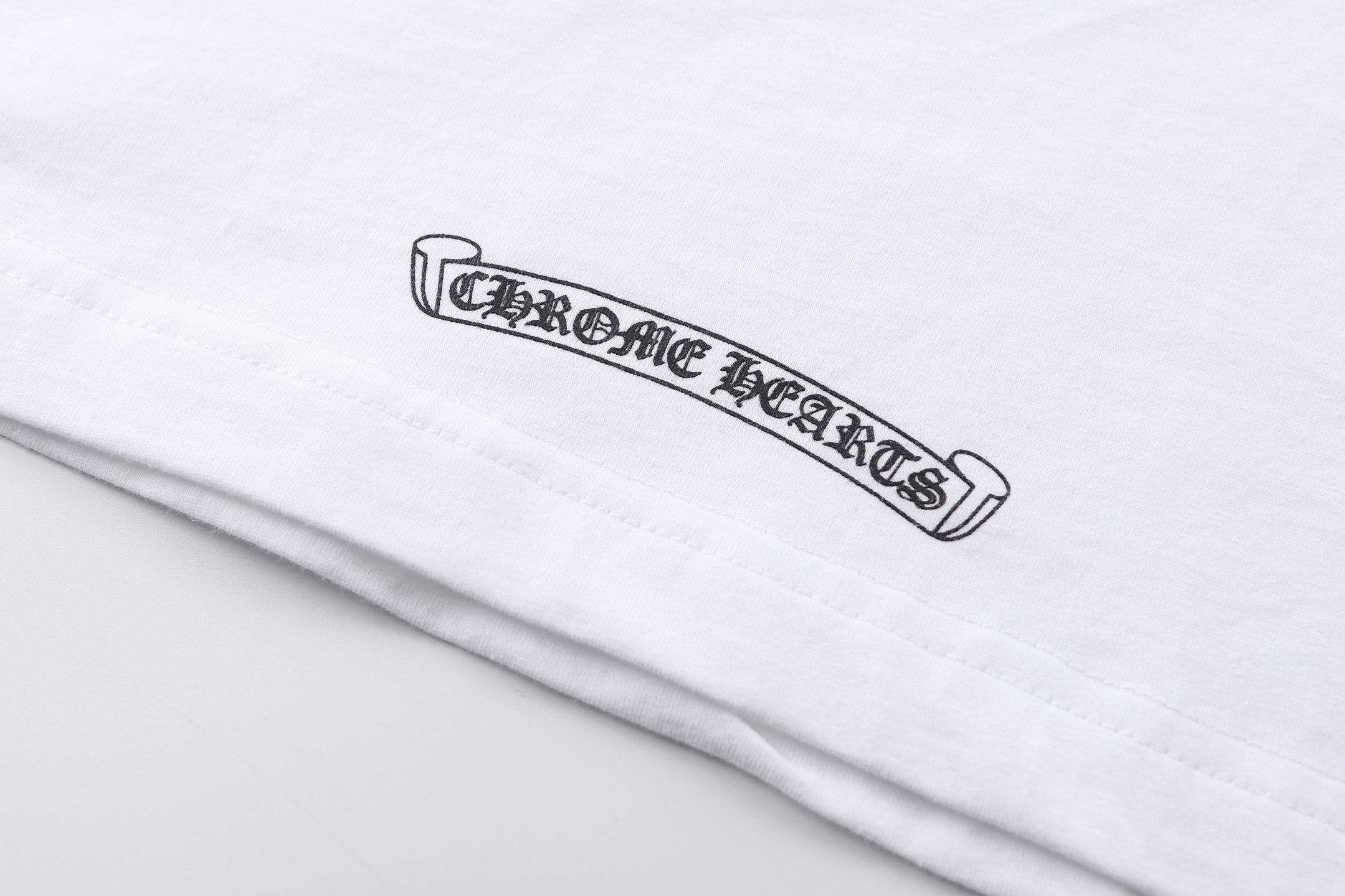 Chrome Hearts White Pocket T-Shirt with Back Scroll Logo - Classic Streetwear Tee