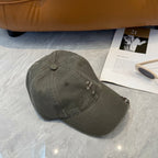 Chrome Hearts Grey-Green Washed & Distressed Soft-Top Baseball Cap