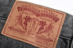 Chrome Hearts Limited Edition Black & Grey Washed Denim Jeans with Flame Leather Appliqués