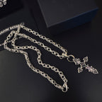 Chrome Hearts Large Baroque-Style Cross Necklace