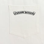 Chrome Hearts 2026 SS Gothic Monogram Pocket T-Shirt - White Unisex Cotton Tee with Dagger & Cross Motif