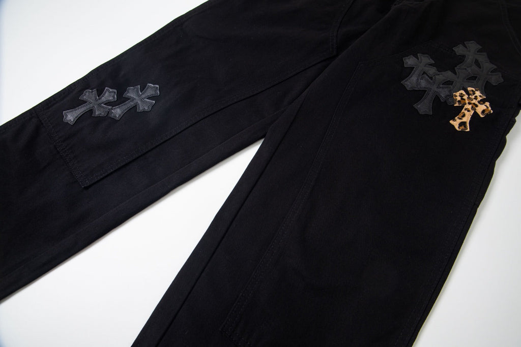 Chrome Hearts "Leopard-Print Cross Patch" Cargo Jeans