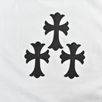 Chrome Hearts Men's White Cotton T-Shirt - Classic Banner Logo Crewneck Tee