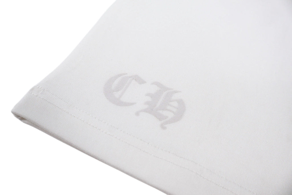 Chrome Hearts Hollywood Triple Cross Pocket T-Shirt - White Tee with Red Logo Print