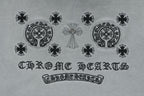 Chrome Hearts Style Vintage Wash Horseshoe T-Shirt - Grey Faded Streetwear Tee