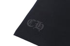 Chrome Hearts Style Black T-Shirt - Pink Gothic Back Print & Pocket Logo, Cotton Streetwear Tee
