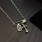 Chrome Hearts Pin Double-Pendant Necklace