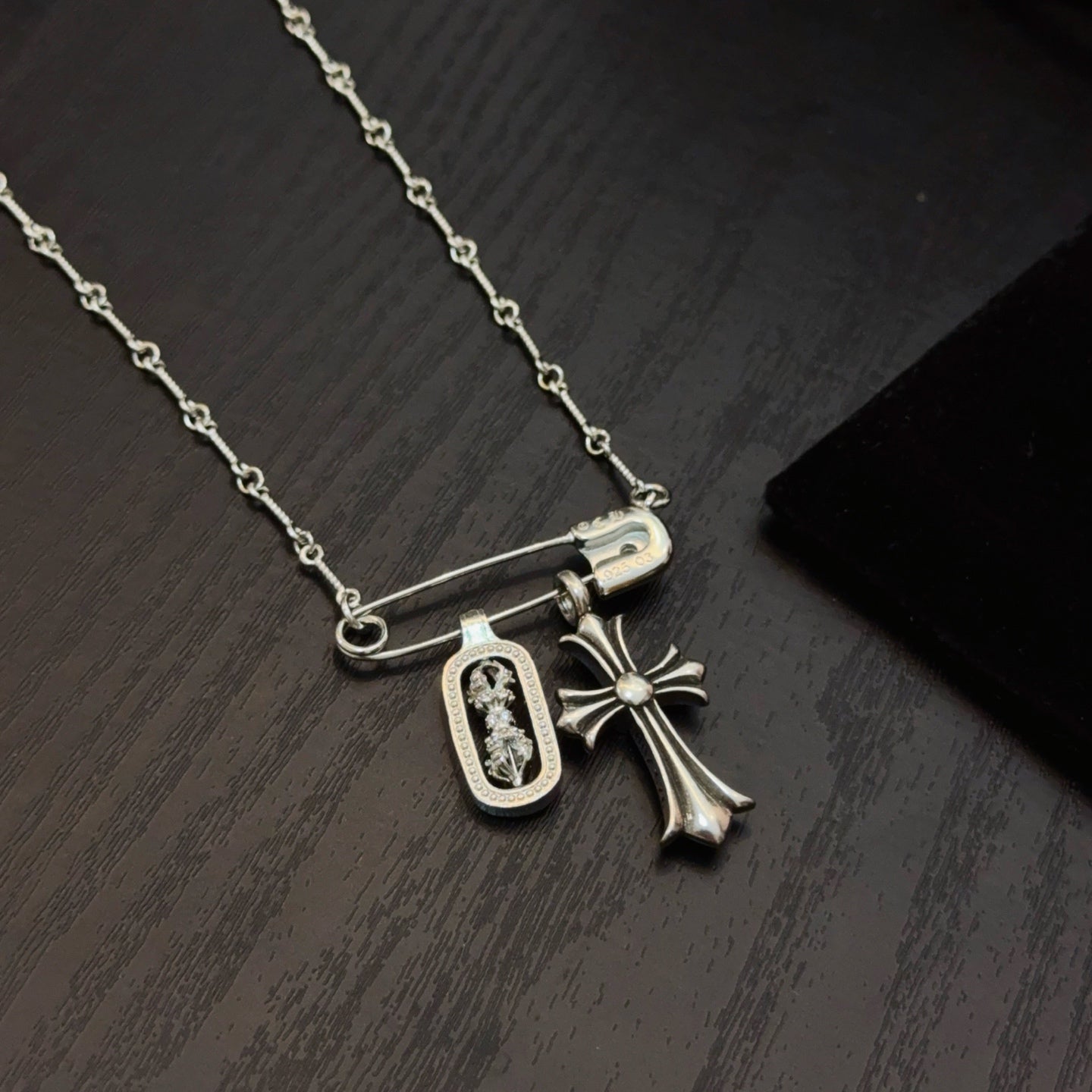 Chrome Hearts Pin Double-Pendant Necklace