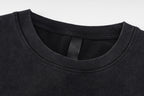 Chrome Hearts Style Horseshoe Cross T-Shirt - Embroidered Back Print, Vintage Wash Cotton Streetwear Tee