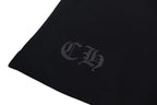Chrome Hearts Hollywood Triple Cross Pocket T-Shirt - Black Tee with Orange Logo Print