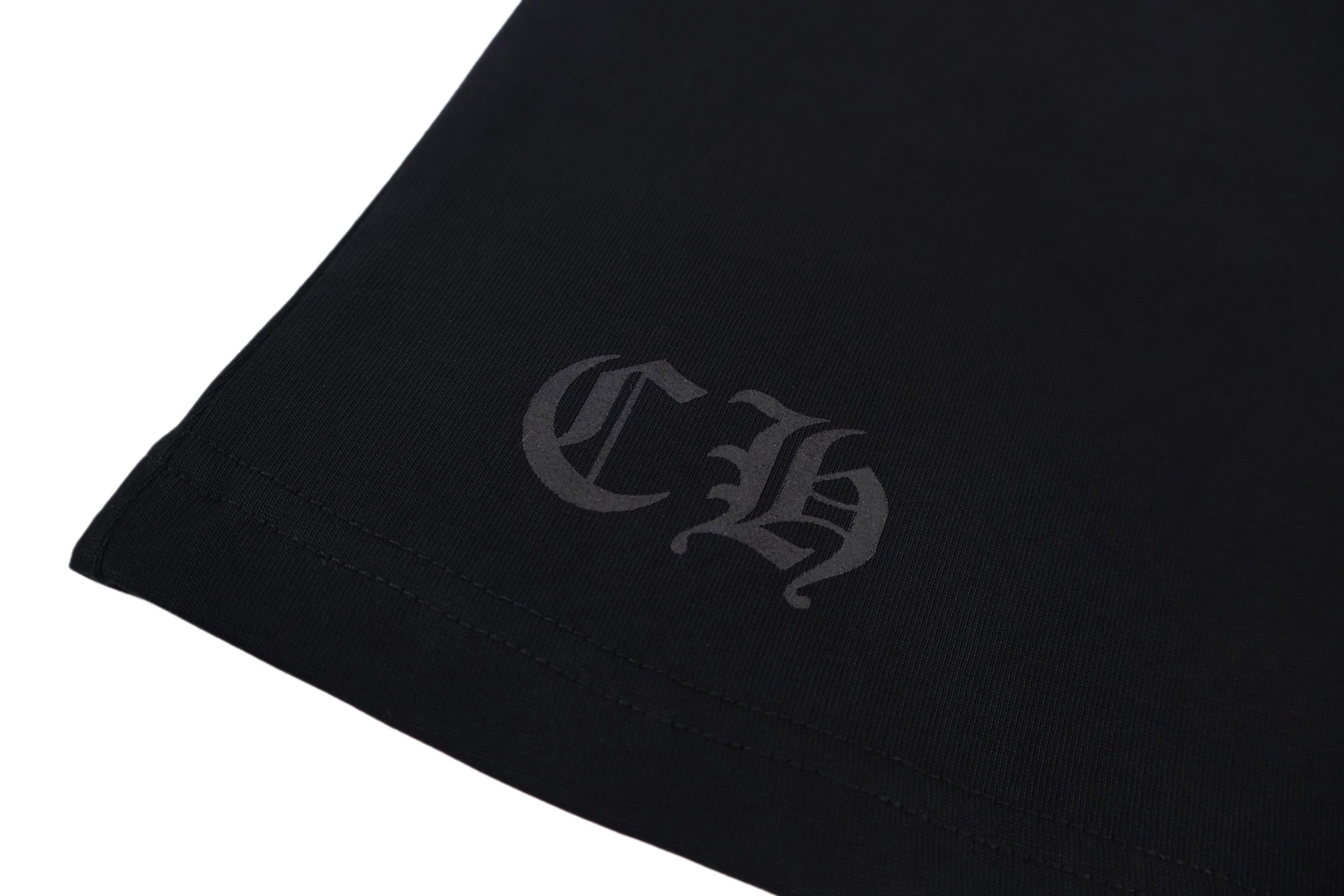 Chrome Hearts Hollywood Triple Cross Pocket T-Shirt - Black Tee with Orange Logo Print