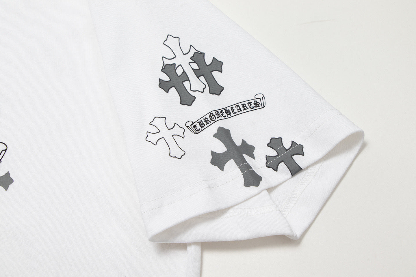 Chrome Hearts White "Final to the Finale" Multi-Cross Embroidered T-Shirt