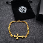 Chrome Hearts 22K Gold Large Cross Bracelet